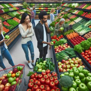 Fresh produce display.