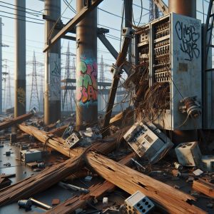 Electric equipment vandalism aftermath