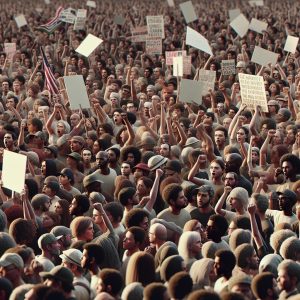 Political campaign rally chaos