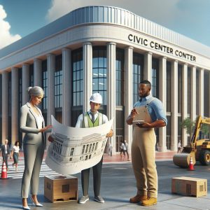 Civic center redevelopment concept.