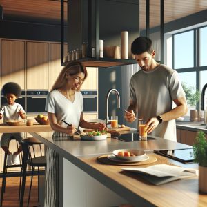 Modern open-concept kitchen.