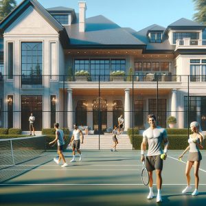 Mansion sports court luxury.