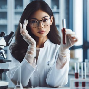 Doctor holding test tube