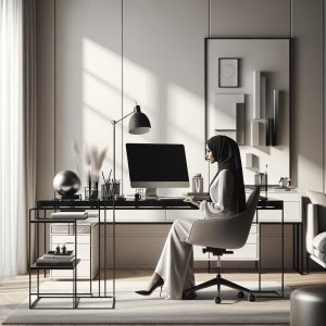 Elegant monochrome home office