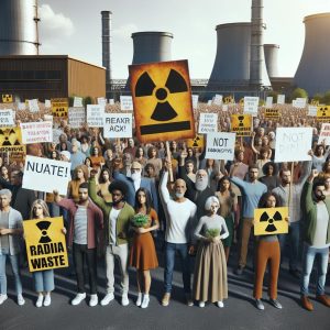 Protesting against radioactive waste.