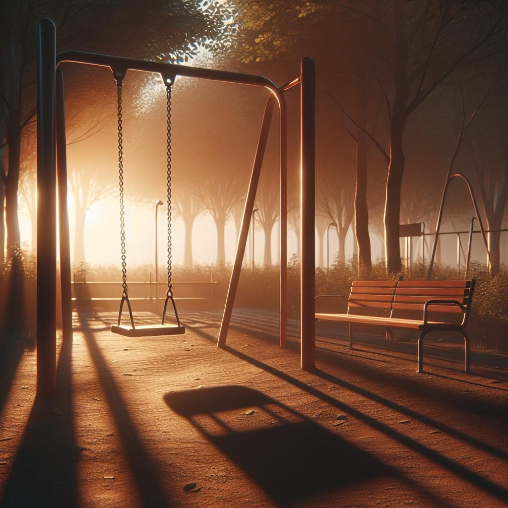 Empty playground swing