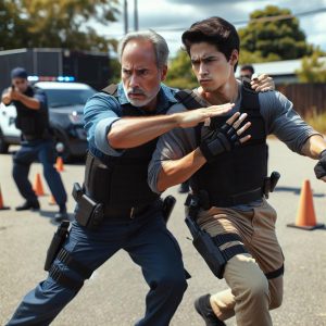 Father-son law enforcement training