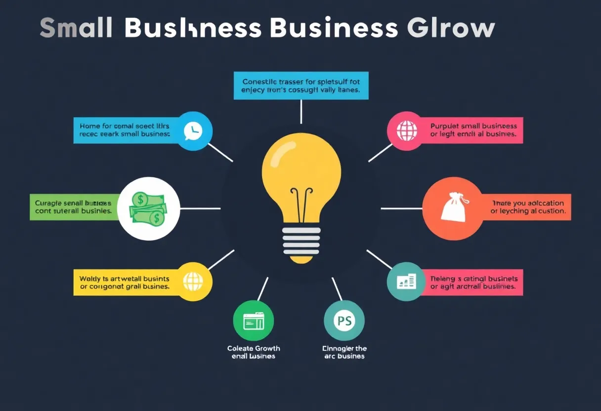 Colorful infographics showcasing small business growth strategies.