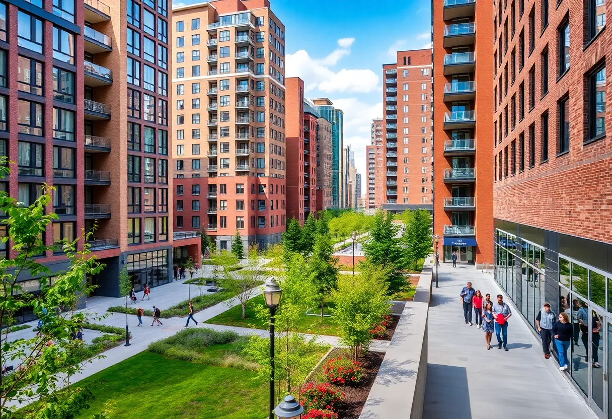 Rendering of high-density developments in Ann Arbor.