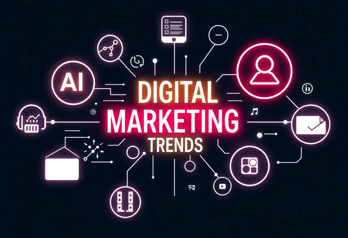 Infographic showing digital marketing trends for 2025