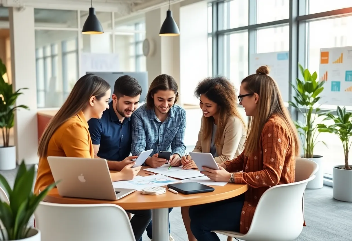 Creative team discussing influencer marketing strategies