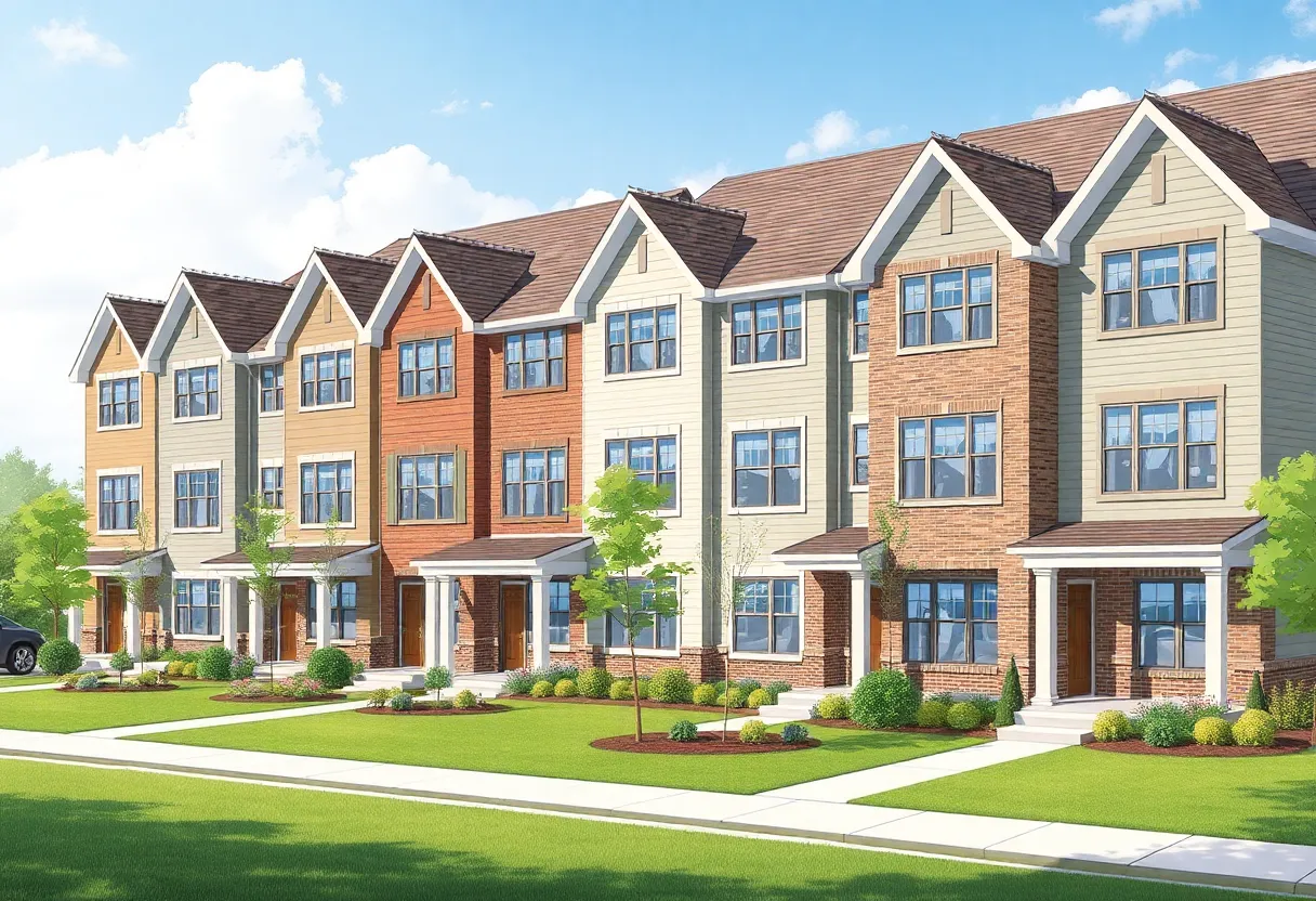 Rendering of luxury townhomes at Plymouth Township.