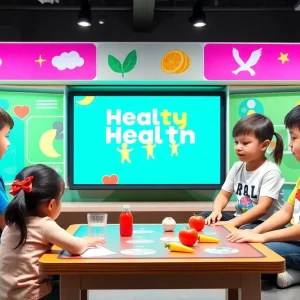 Children playing educational game about HPV vaccination