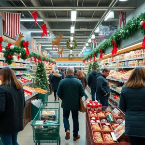 Shoppers at a grocery store during the holiday season in Metro Detroit.