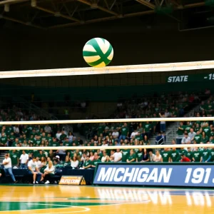 Volleyball court at Michigan State University