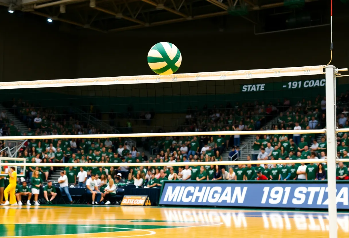 Volleyball court at Michigan State University