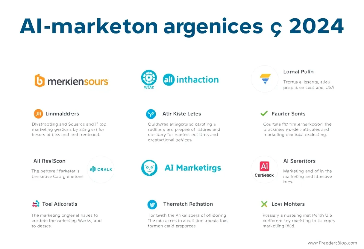 Infographic of the leading AI marketing agencies for 2024