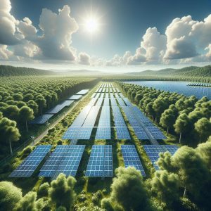 Solar panels and trees