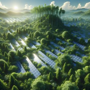 Forest and solar panels