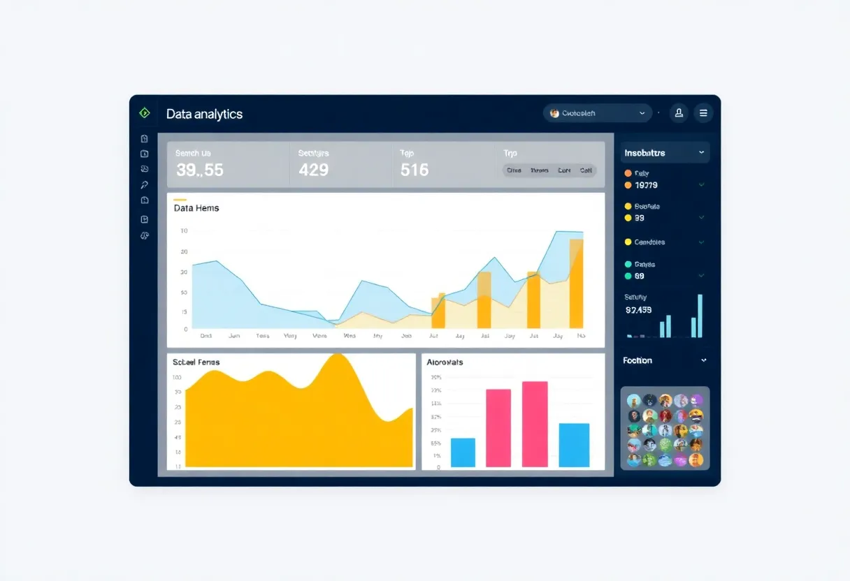 Data analytics dashboard with behavioral insights and graphs.