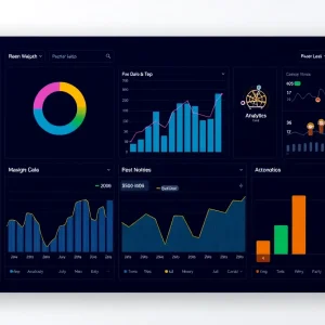 Digital ad dashboard with data analytics and graphs