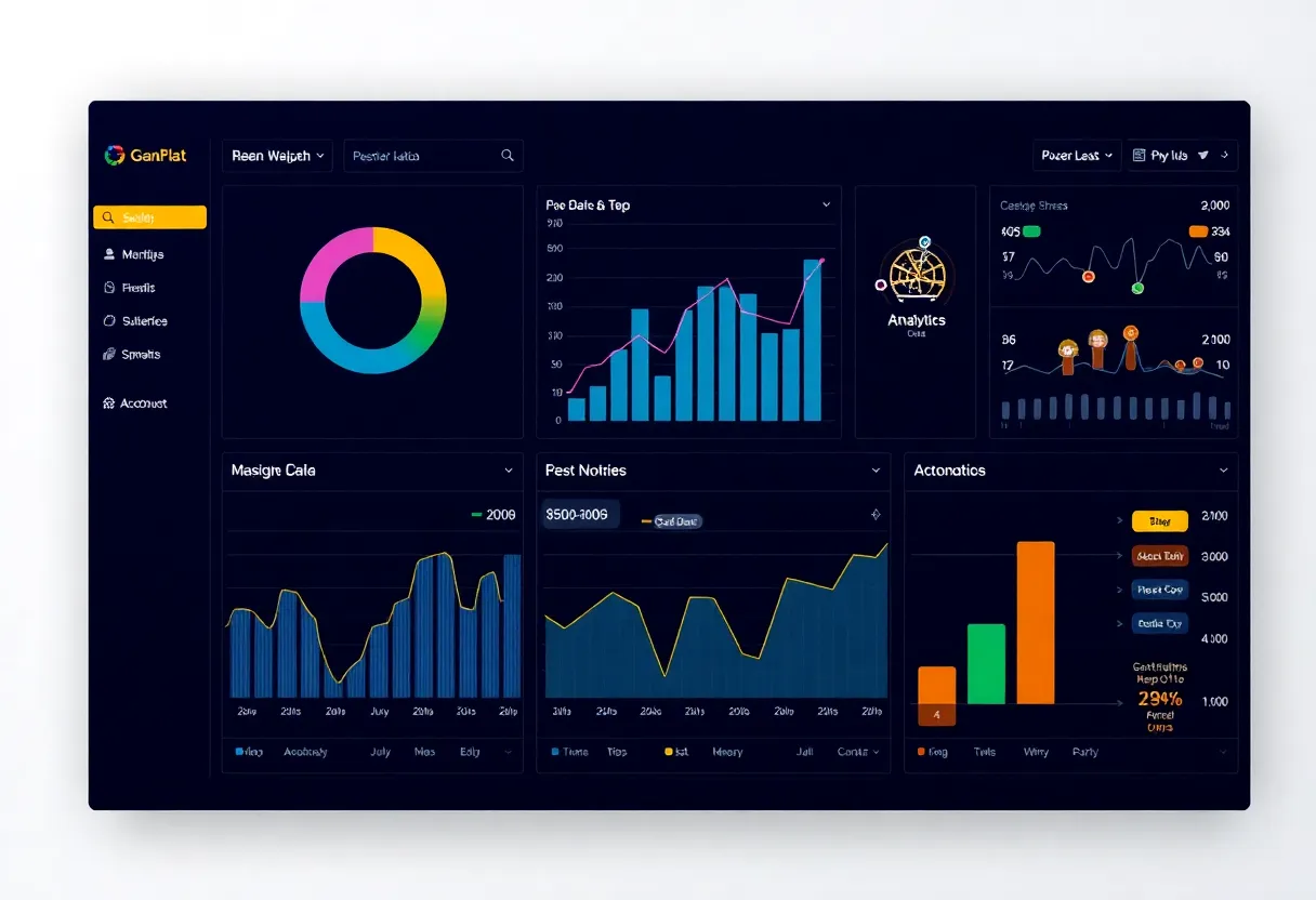 Digital ad dashboard with data analytics and graphs