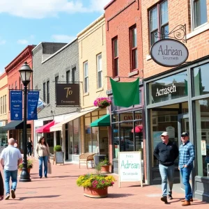 Community scene in Adrian and Tecumseh highlighting economic development