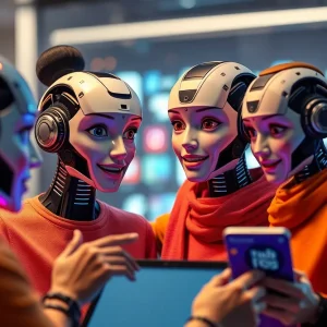 AI-generated social media avatars interacting with users