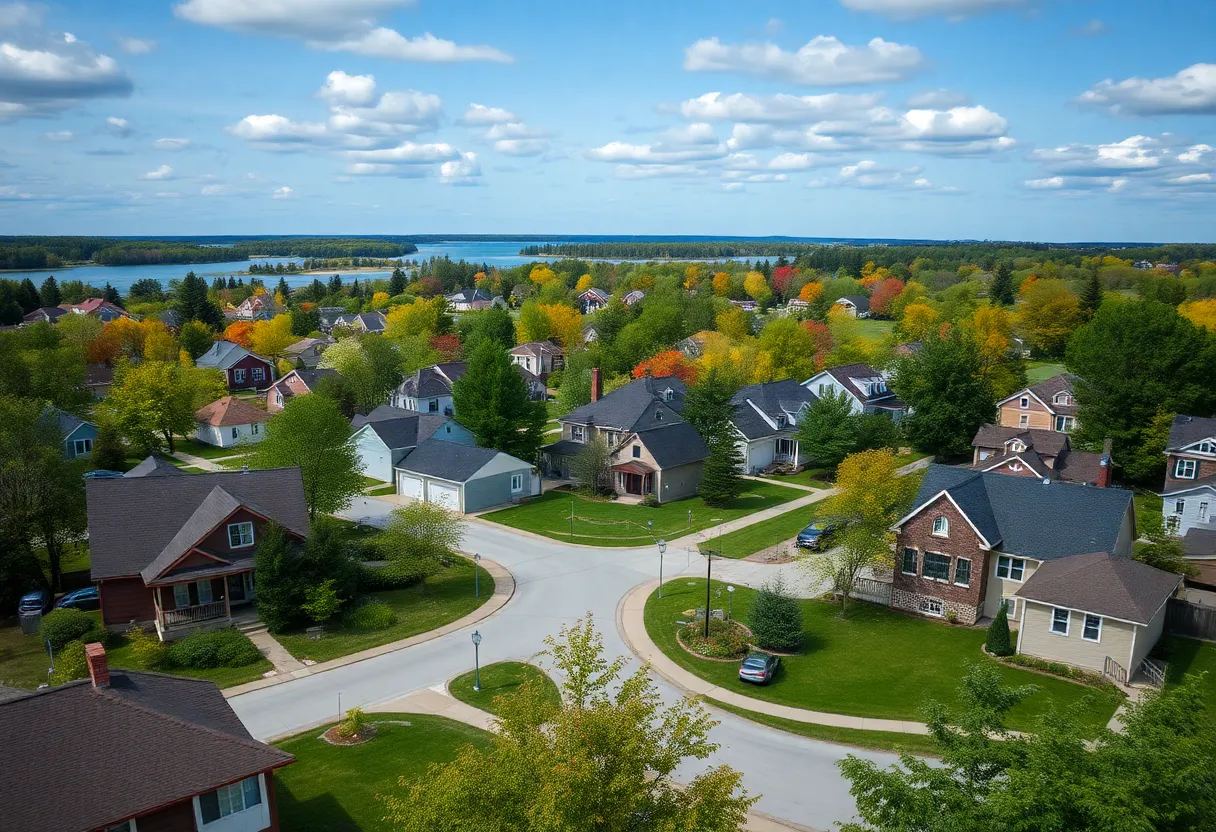 A view of Alpena, Michigan, highlighting homes and community areas.