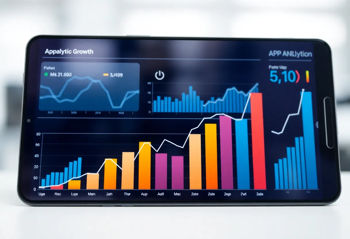 Illustration showing the growth of the app analytics market