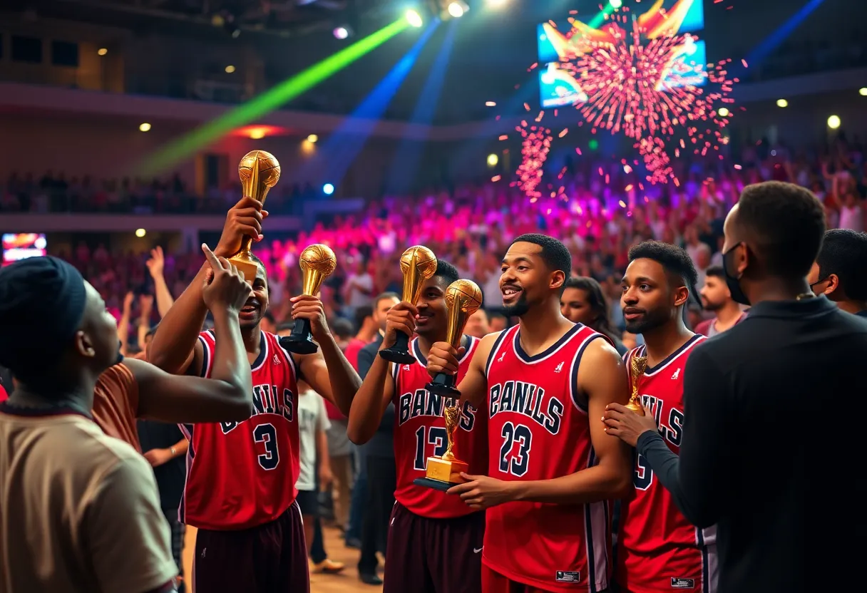 Boston Celtics receiving the Team of the Year award