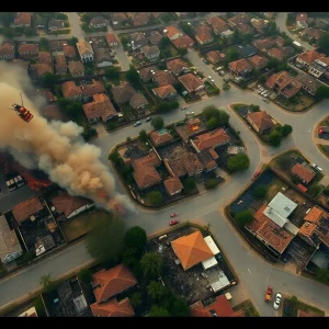 Aerial view of California's wildfire destruction