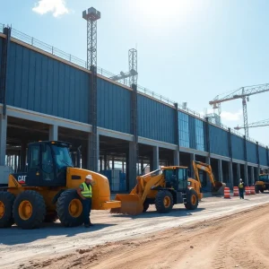 Construction site for electric vehicle battery manufacturing facility in Michigan.