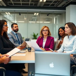 Federal employees contemplating a buyout offer in an office