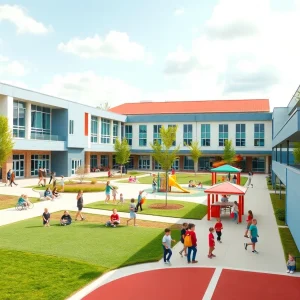 Renovated buildings and playgrounds at Flint Community Schools