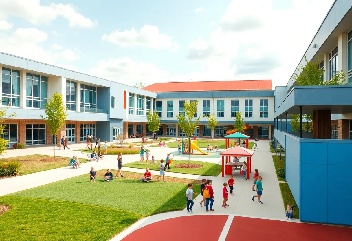 Renovated buildings and playgrounds at Flint Community Schools