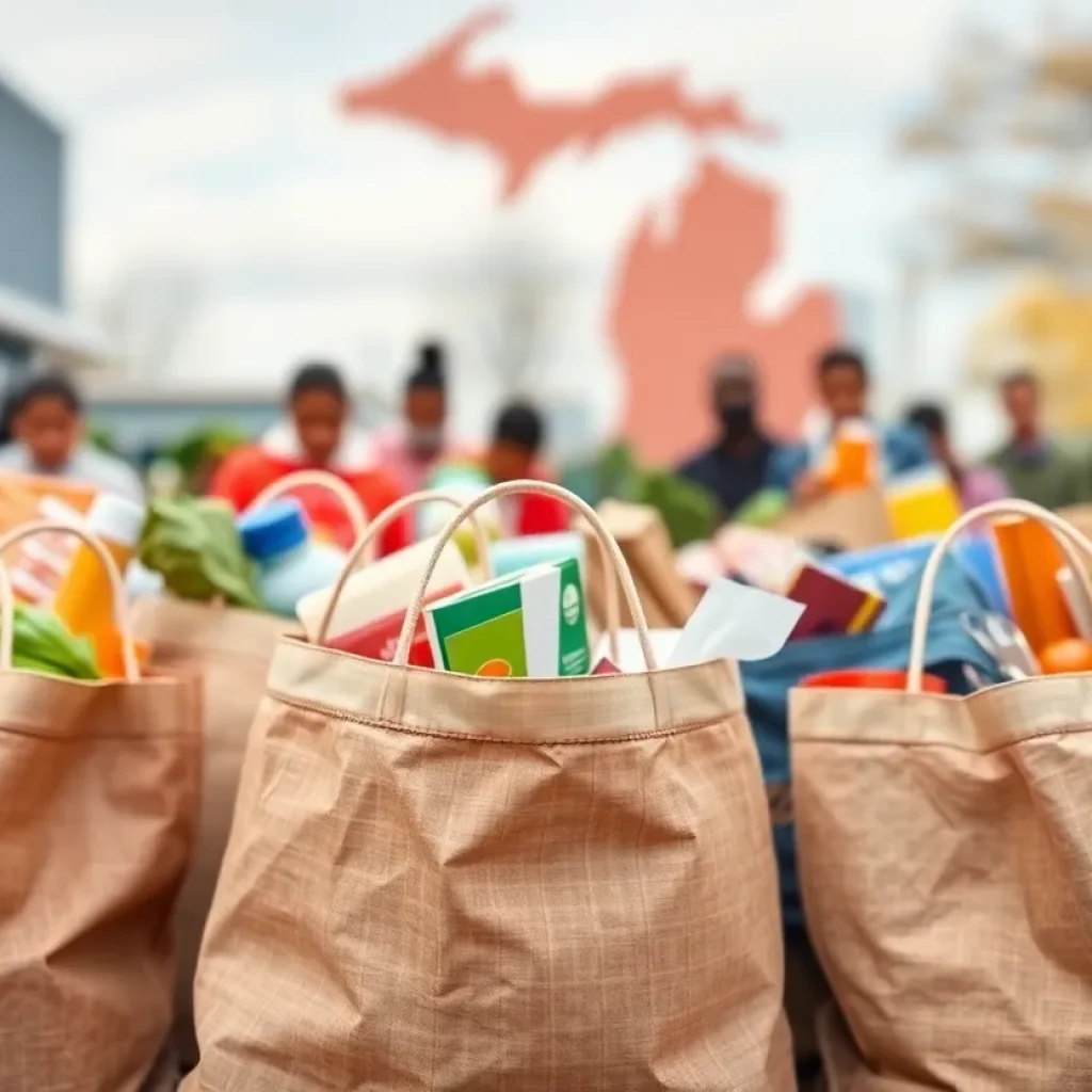 Visualization representing food assistance in Michigan