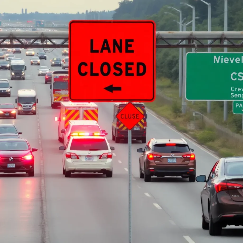 Multiple vehicles in an accident on I-96 with emergency services present