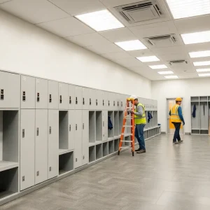 Renovation of the Detroit Lions locker room post-season