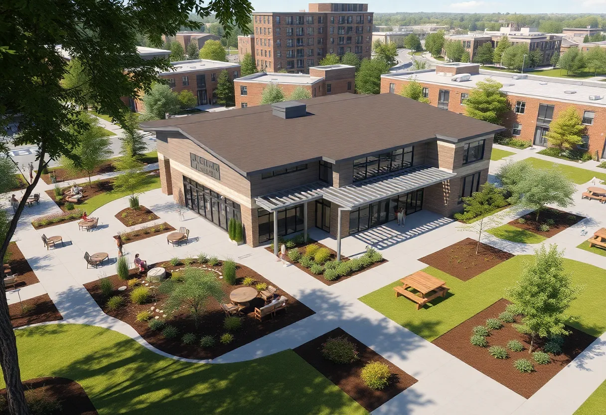 Architectural rendering of Livonia's new community wellness center