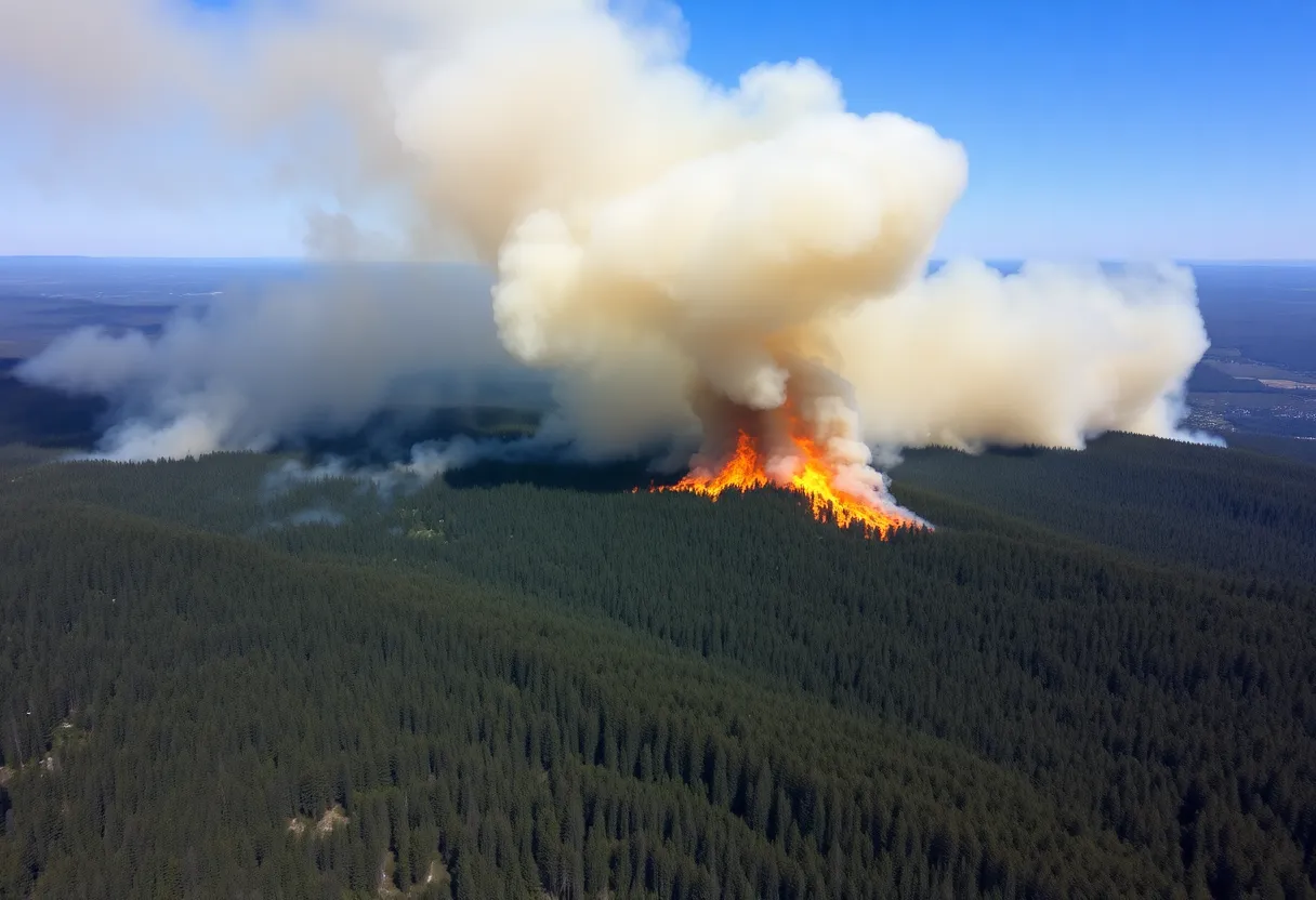 Wildfire burning in Los Angeles