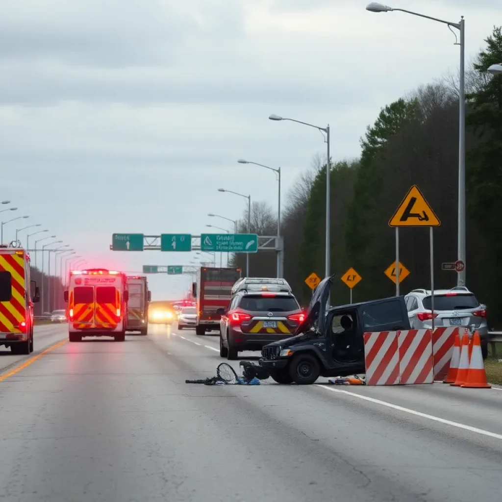 Scene of a tragic accident on M-14 in Plymouth Township with emergency response.