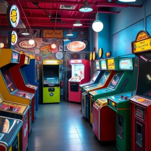 Interior view of Marvin's Marvelous Mechanical Museum featuring arcade games and vintage memorabilia.