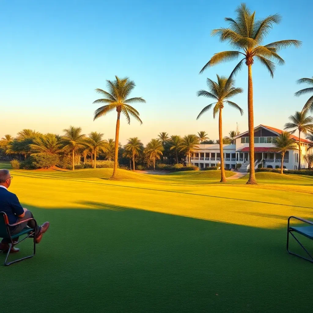 Prestigious golf course representing political dialogue in Florida