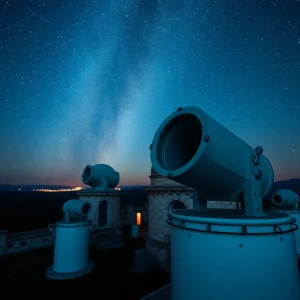 Historic McMath-Hulbert Observatory with telescopes