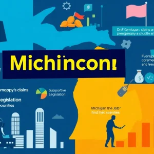 Visual representation of Michigan's economy and unemployment support efforts