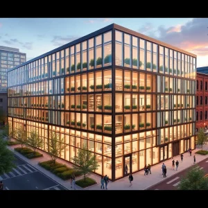 Rendering of Michigan Innovation Headquarters facility in Detroit.