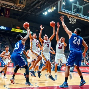 Michigan State basketball team plays against Illinois in a close match