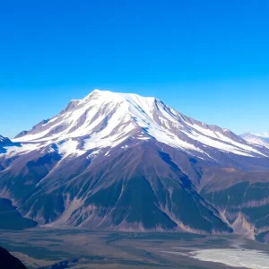 View of Mount McKinley with surrounding Alaskan landscape