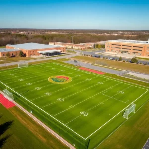 New synthetic athletic fields at Mount Pleasant High School